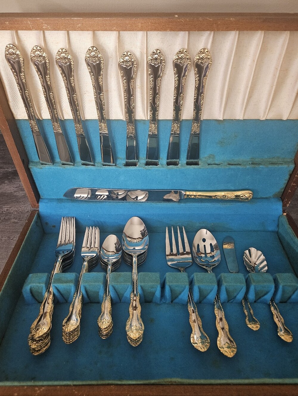 Vintage MCM Gold-Tone Ornate Flatware Set - 40+ Piece Home Dining Collection